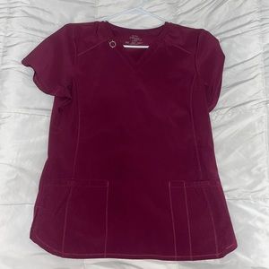 Cherokee infinity wine colored scrub top medium